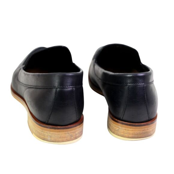 Everlane BLACK GENUINE LEATHER LOW HEEL ALMOND TOE SLIP ON LOAFER SHOES Size 8.5 - Picture 5 of 11